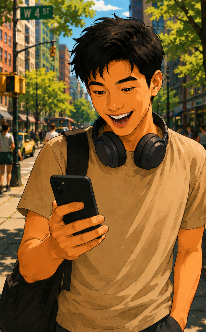 A player enjoying LineSpell on the street